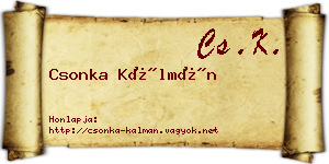Csonka Kálmán névjegykártya