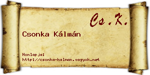 Csonka Kálmán névjegykártya