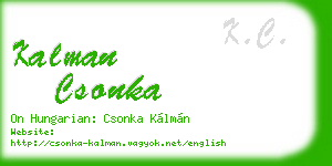kalman csonka business card